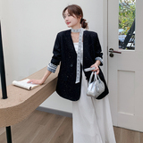 大货蕾丝拼接撒金西装外套275-W307-P145-K218，女装西装，柒柒家