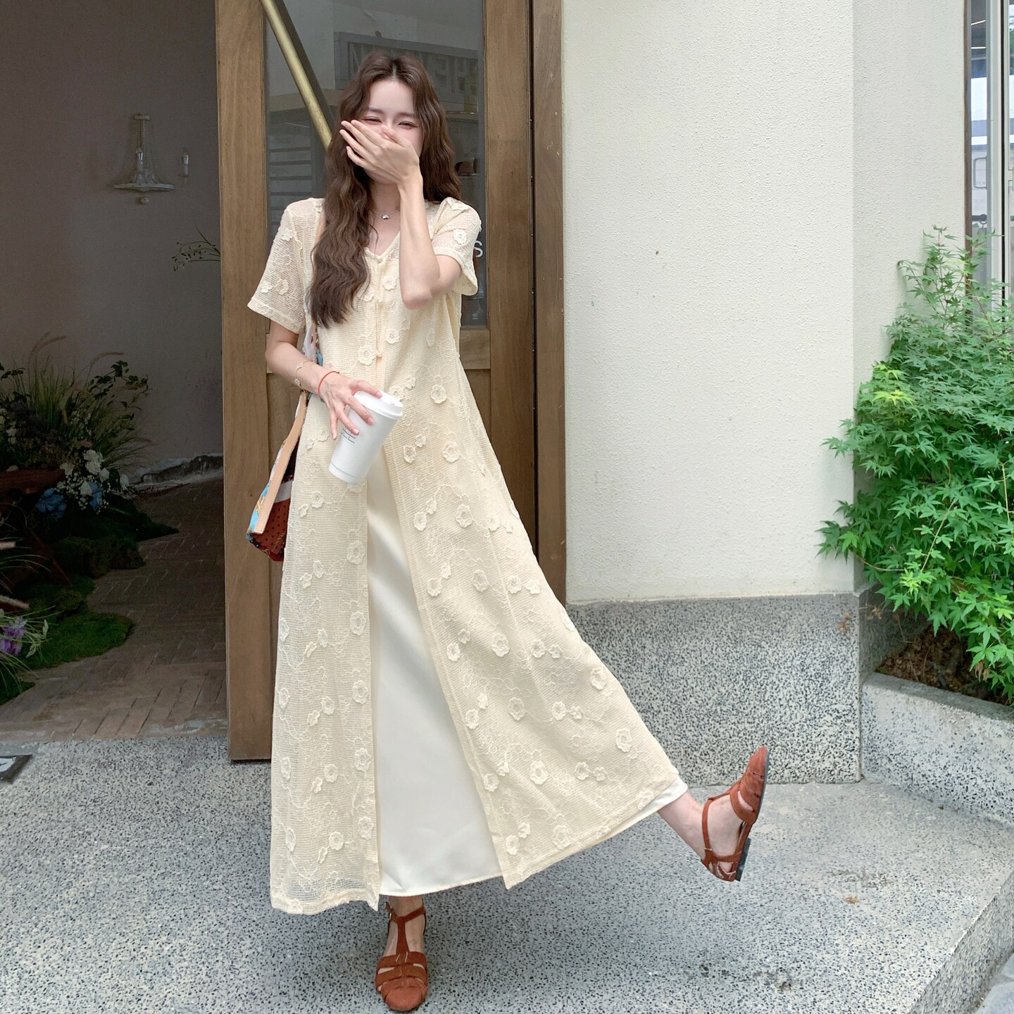 新款图大货天丝加缎面超高品质两件套2C525-Q618-P155-K228,女装连衣裙,柒柒家