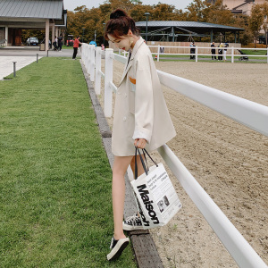 大货已出 米白色经典宽松小西装087-X05-P115-K168,女装西装,柒柒家