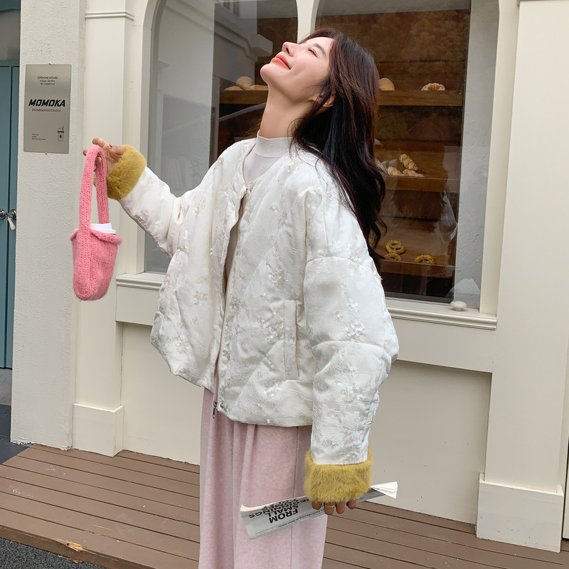 新款大货已出新款新中式白鹅绒亮片羽绒服275-M740-P335-K458,女装羽绒服,柒柒家