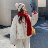 新款大货特殊定制刺绣面料90白鸭绒羽绒服275-M776-P300-K438，女装羽绒服，柒柒家
