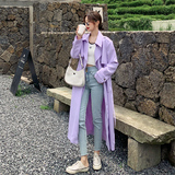 图大货已出紫色长款风衣外套087-F71-P155-K228，女装风衣，柒柒家