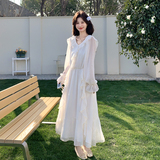 新款图大货已出荷叶边白色连衣裙长裙275-Q809-P155-K248，女装连衣裙，柒柒家