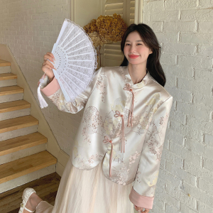 新中式穿搭国风夹克上衣套装女春秋超火好看高级感半身长裙两件套,女装汉服/婚纱/旗袍/礼服,柒柒家