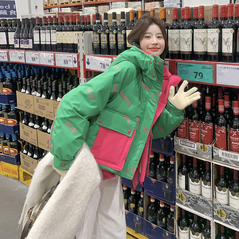 新款图2色大货已出白鸭绒工装羽绒服275-M264-P275-K398,女装羽绒服,柒柒家