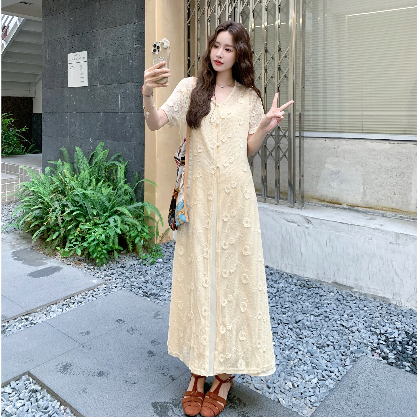 新款图大货天丝加缎面超高品质两件套2C525-Q618-P155-K228,女装连衣裙,柒柒家