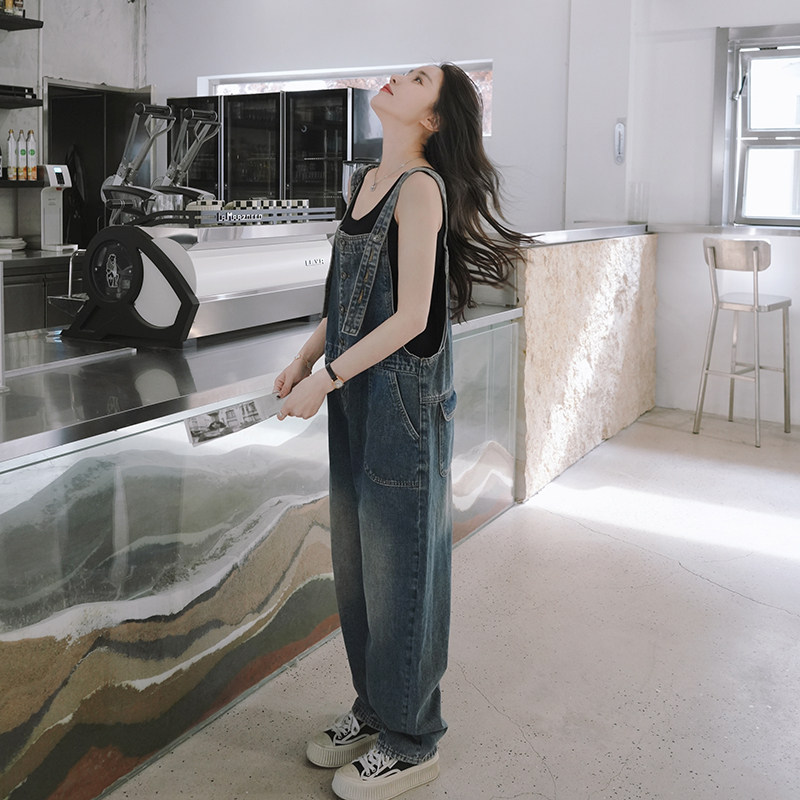 永不断货牛仔背带裤2C525-P125-K178，女装连体裤，柒柒家