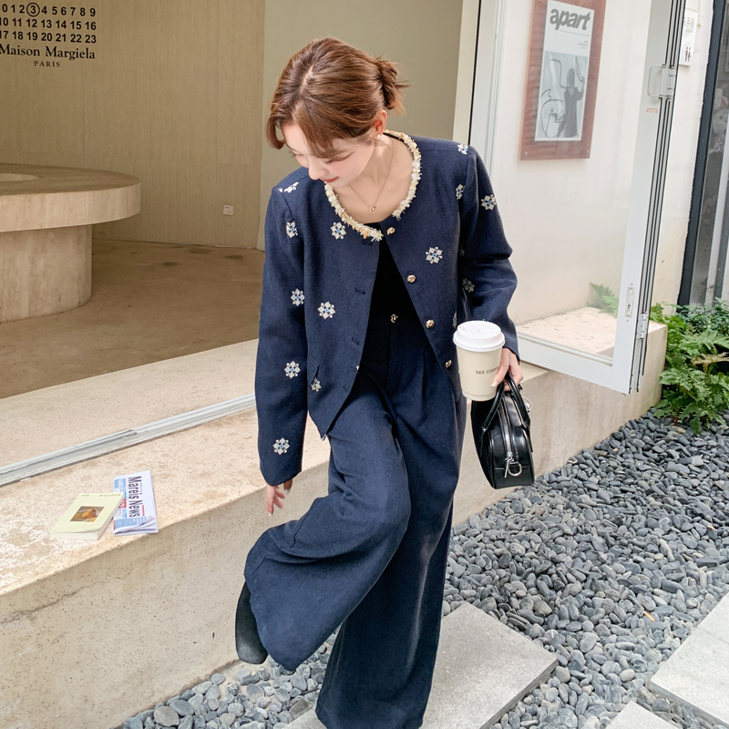 新款图大货刺绣面料西装套装275-W728-P205-K288，女装套装/套裙，柒柒家