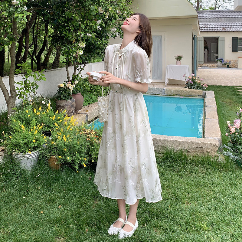 大货主推新中式碎花夏季刺绣连衣裙女Q308-P125-K188，女装连衣裙，柒柒家