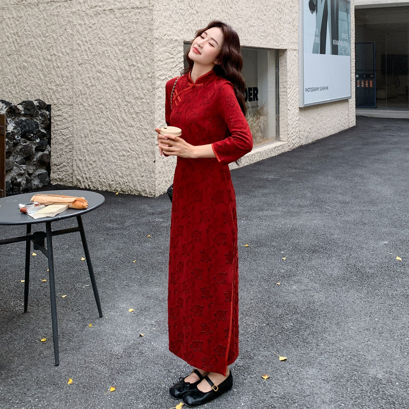 新款图大货已出新中式旗袍连衣裙275-Q706-P175-K248,女装汉服/婚纱/旗袍/礼服,柒柒家