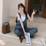 永不断货原创格子连体裤背带裤2C525-K46-P125-K178，女装连体裤，柒柒家