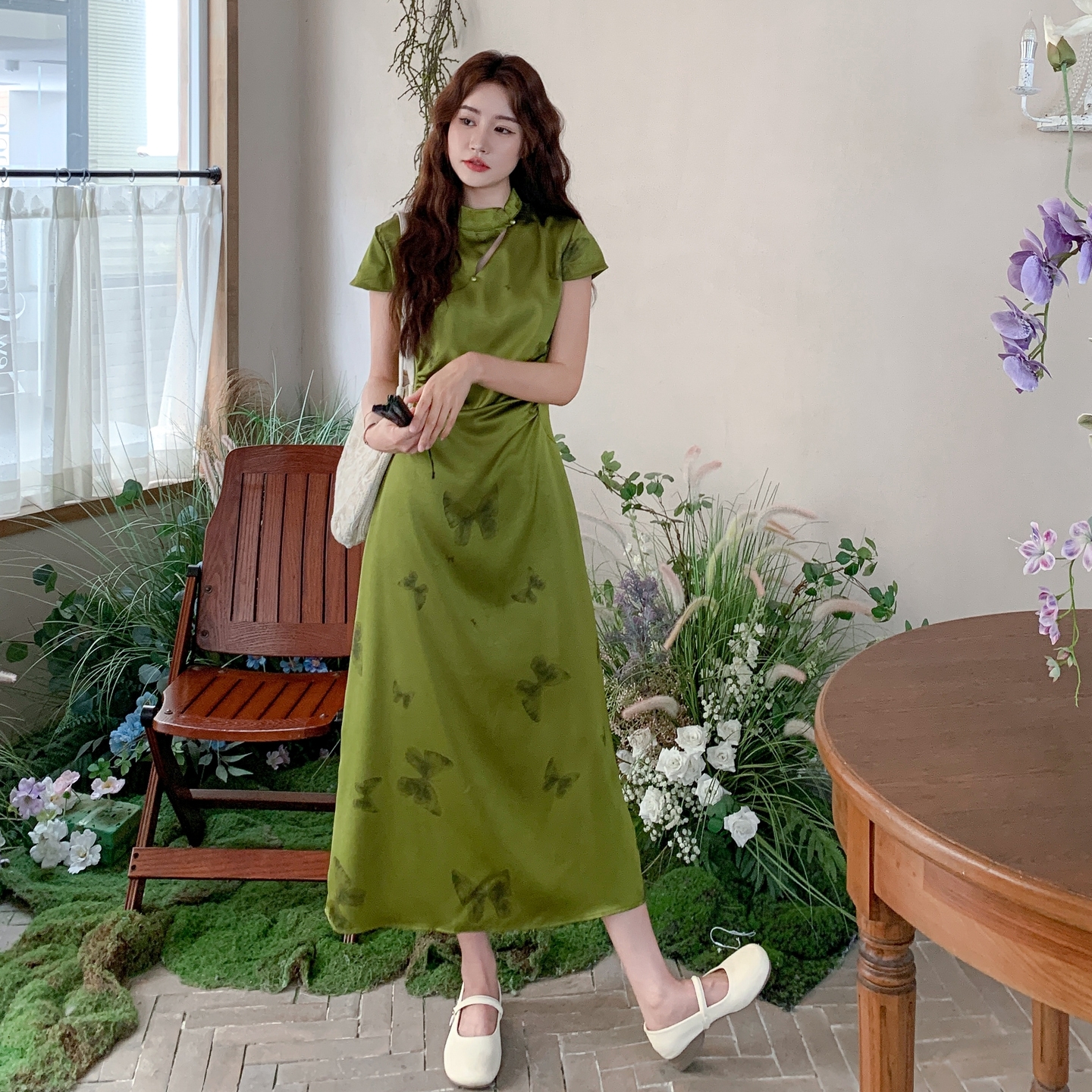 新款图大货已出新中式旗袍连衣裙275-Q654-P155-K228，女装连衣裙，柒柒家