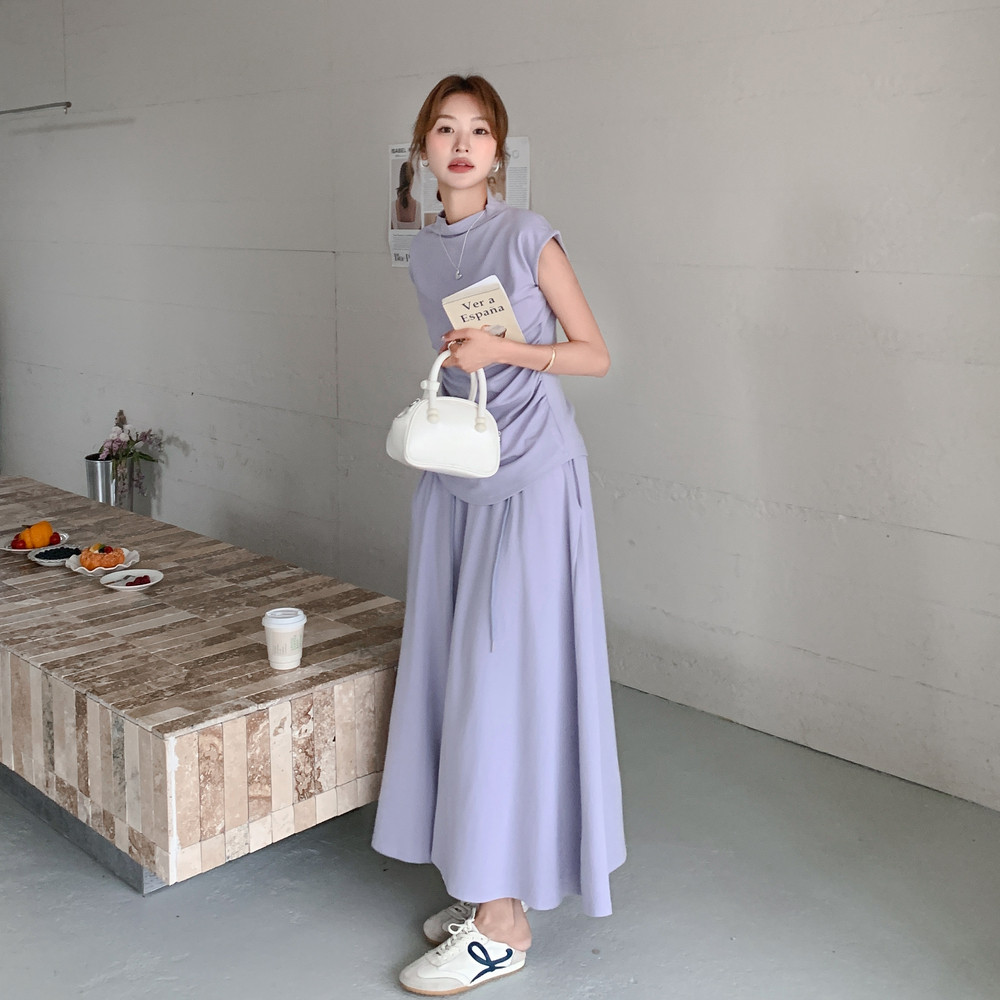 新款大货莫代尔棉套装裙两件套2C525-Q541-P145-K218，女装套装/套裙，柒柒家