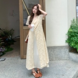 新款图大货天丝加缎面超高品质两件套2C525-Q618-P155-K228，女装连衣裙，柒柒家