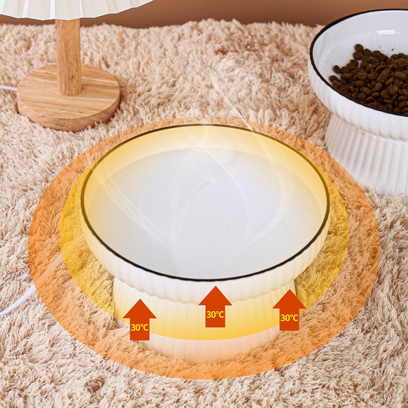 跨境猫咪恒温加热水碗陶瓷粮食碗宠物猫碗饮水机喝水碗狗狗食盆饮