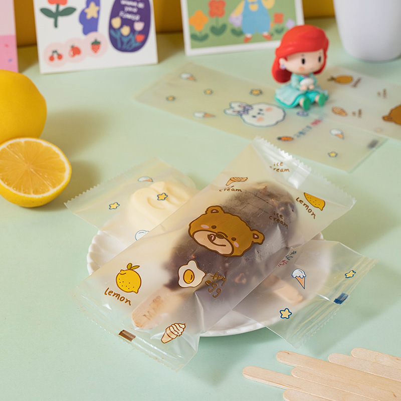 跨境自制雪糕包装袋100只冰棒冰棍冰糕一次性自封袋子奶酪棒雪糕