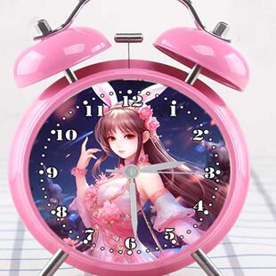 儿童女孩小闹钟学生专用起床神器桌面闹铃叫大音量强力叫醒充电款