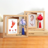 Креативные двусторонние крутящиеся отпечатки рук и ног, фоторамка, сувенир, фотография для хранения пуповины, делается под заказ