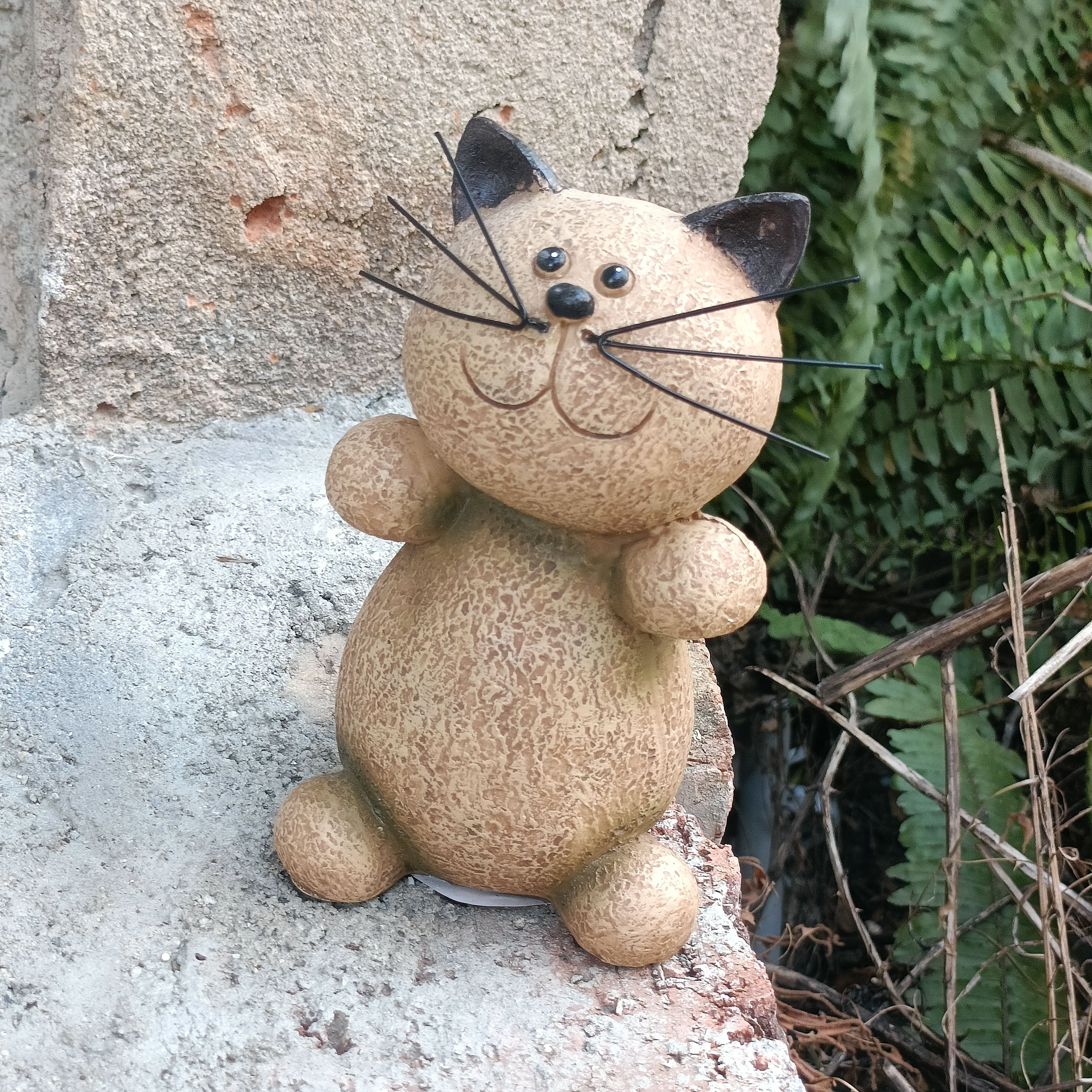 个性猫咪花园摆件可爱艺仿真动物多肉大花盆造景阳台露台创意摆设