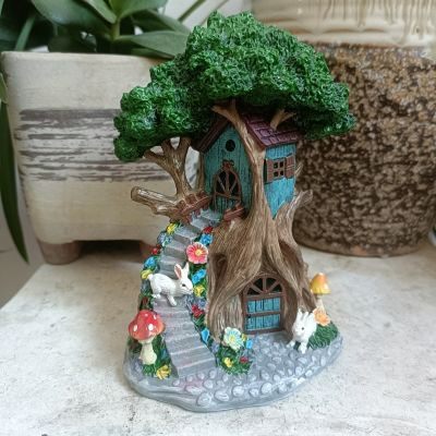 户外庭院房子树屋花园树脂摆件造景童话阳台景观园艺装饰城堡场景