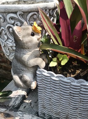 可爱风蝴蝶多肉盆攀爬仿真动物