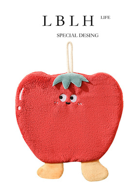 LBLH'S LIFE.多巴胺蔬菜系列擦手巾吸水珊瑚绒方巾厨房两用挂式毛