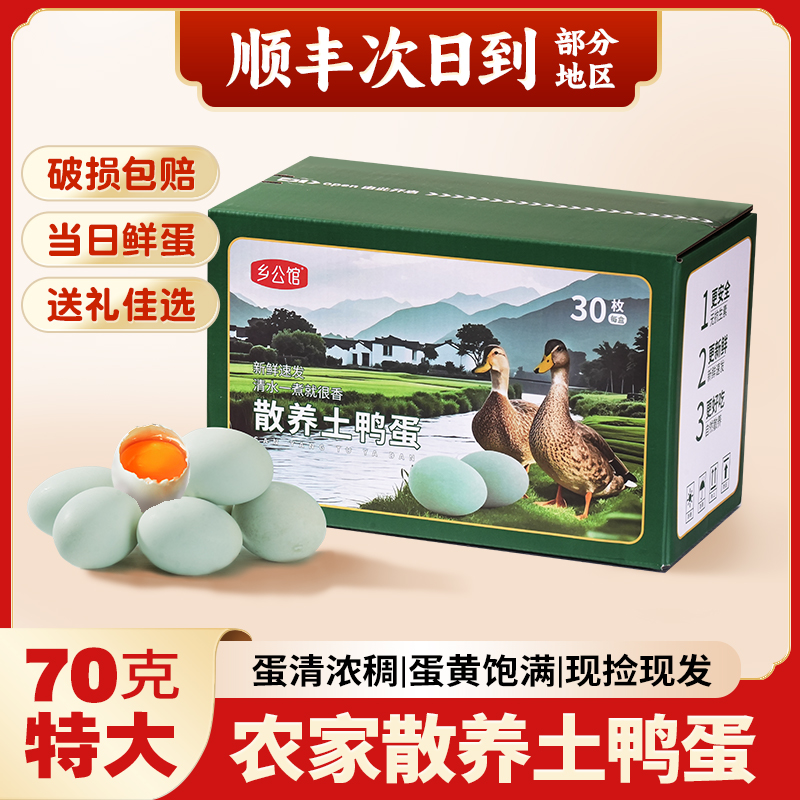 农家散养绿壳青皮土鸭蛋礼盒装