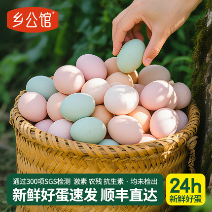 鸡蛋新鲜30枚正宗农家散养农村草鸡蛋官方旗舰店柴生鲜绿壳土鸡蛋