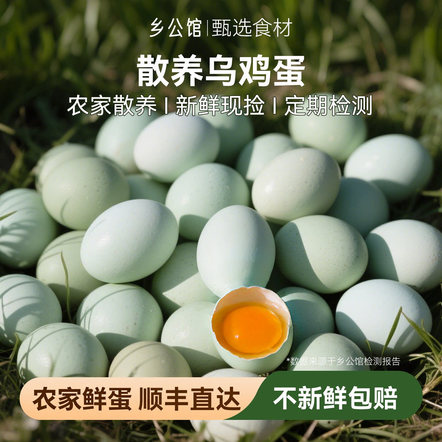 生态散养乌鸡蛋绿皮土鸡蛋