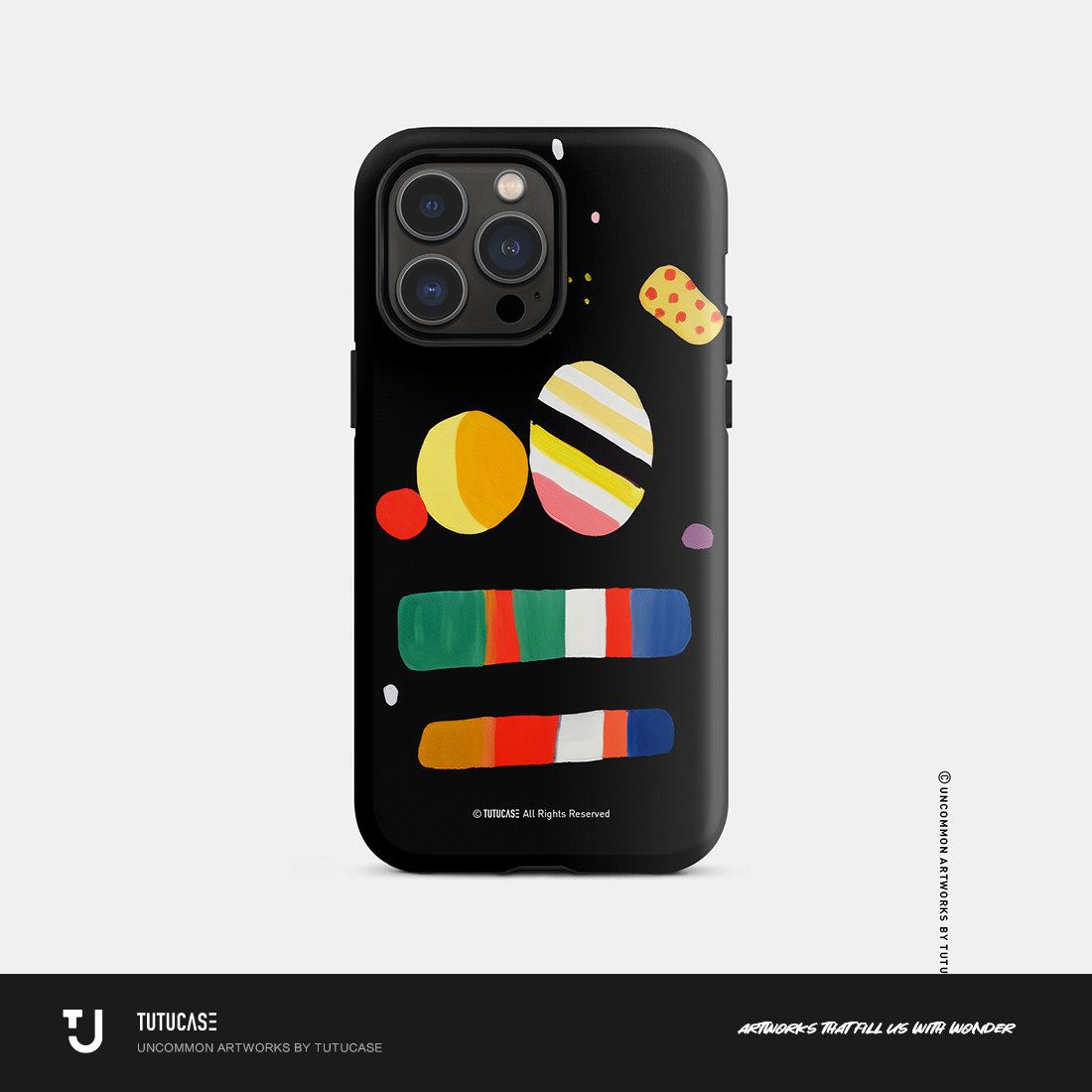 TUTUCASE｜原创进口磨砂菲林二合一手机壳 艺术色彩系-彩黑C026