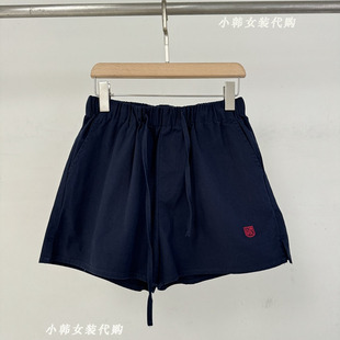 松紧腰休闲短裤 欧洲站韩国进口女装 简约基础款 代购 Bu0132 2025夏款