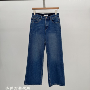 2025冬高腰加绒直筒宽松牛仔裤 进口代购 22858 Lady女装 韩国Gent