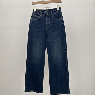 韩国进口女装O.BETOR代购2025冬复古直筒显瘦高腰加绒牛仔裤80951