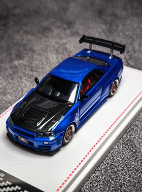 FH 1:64 Nissan 碳盖天际线Skyline GTR R34 Z-Tune 合金汽车模型
