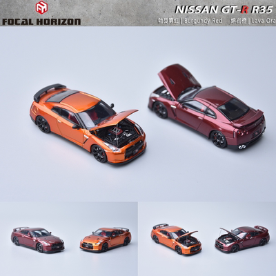 FH 1/64 日产尼桑 NISSAN GT-R R35原版 前盖可开 合金汽车模型