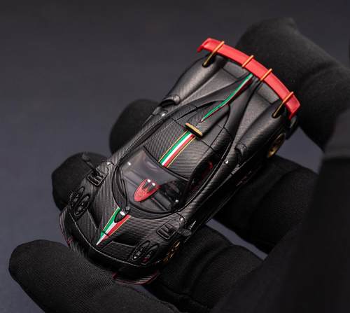 CmModel 1:64帕加尼伊莫拉黑红哑光干碳意大利拉花合金汽车模型