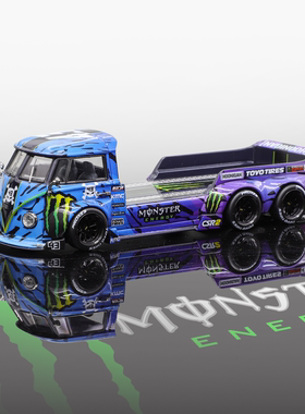 Liberty 1:64 大众T1 VW魔爪涂装 改装拖车 限量收藏合金汽车模型