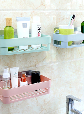 2个装浴室置物架免打孔卫生间壁挂墙上收纳柜转角篮厨房置物