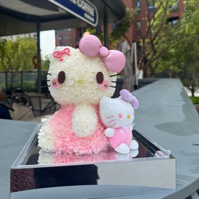 hellokitty永生花凯蒂猫KT浪漫礼盒摆件表白生日情人节礼物送女友
