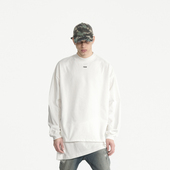 PMW 下摆微开叉上衣 重磅全棉小高领纯色卫衣基础长袖 明星同款 美式