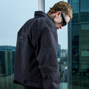 春秋 骑行棒球服宽松休闲男士 PMW 机车夹克外套百搭填充赛车衣美式