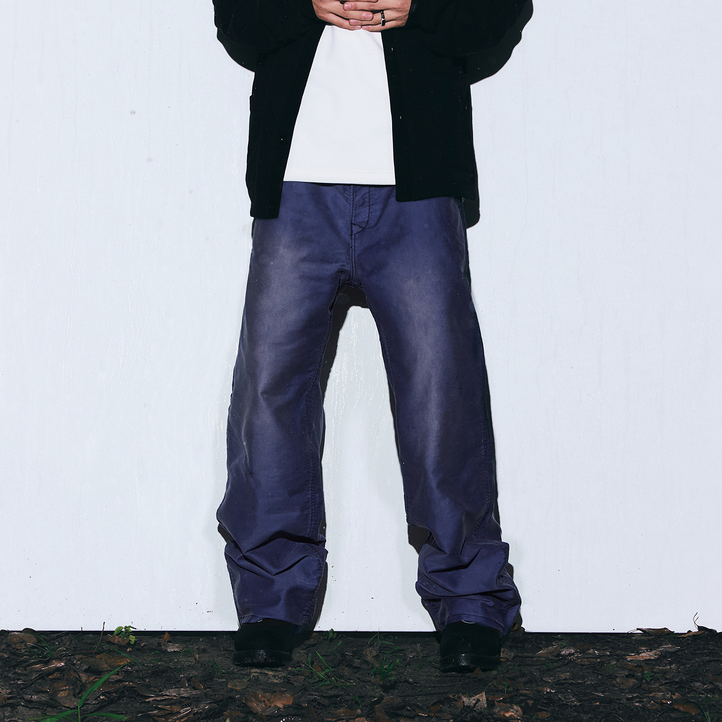 PMW 复古水洗做旧猫须直筒牛仔裤男高质感磨毛宽松通勤百搭阔腿裤