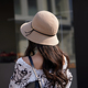 春夏草帽女褶皱防晒帽子度假法式 赫本风防晒帽遮阳帽可折叠帽子