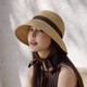 2025日系春夏加大灯罩草帽环绕式 系带大檐透气帽子女遮脸太阳帽