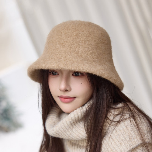 谷兜空间光板盆帽出游秋冬女