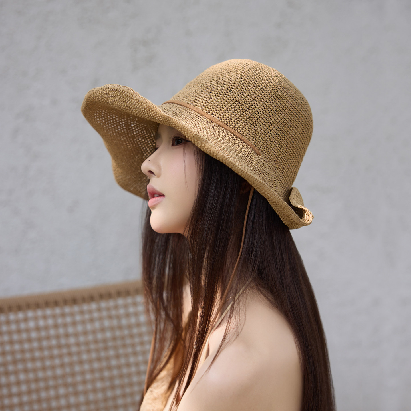 谷兜空间盆帽出游夏防晒女卷边