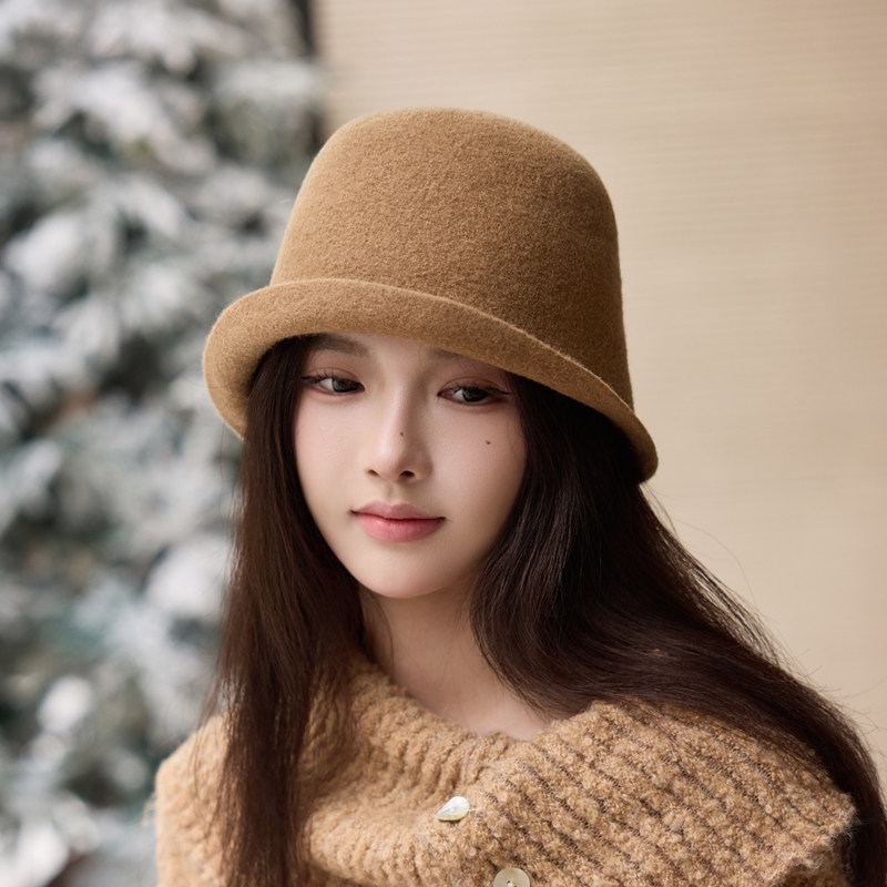 谷兜空间盆帽秋冬出游翘边优雅女