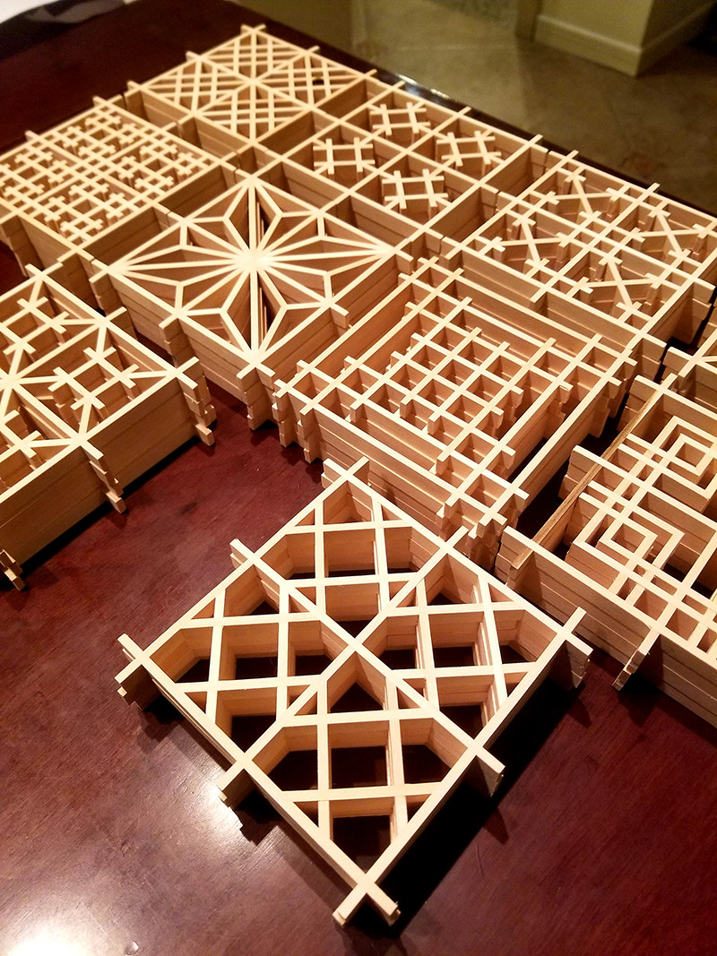 【样品】永宁组子｜组子细工样品 十个图案 每样一个从组子开始吧