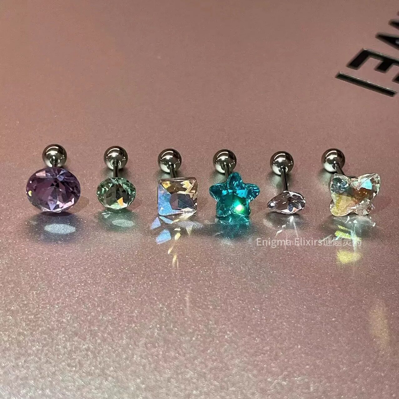 谜题灵药新款大彩钻耳钉