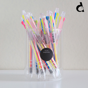 duye度也 neon模块笔三色霓虹荧光笔中性笔malgrecela 韩国java